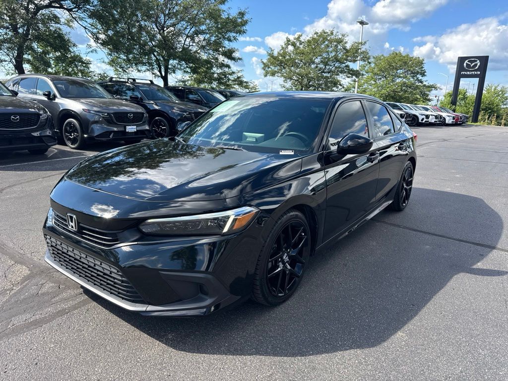 Black 2023 Honda Civic Sedan Front-Wheel Drive Continuously Variable Transmission