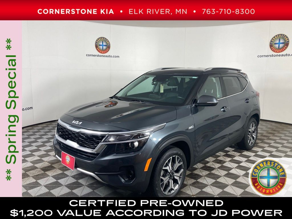 Gravity Gray 2023 Kia Seltos EX AWD SUV / Crossover All-Wheel Drive Continuously Variable Transmission