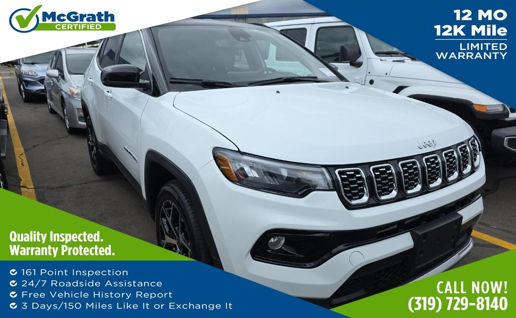 Bright White Clearcoat 2025 Jeep Compass Limited 4WD SUV / Crossover Four-Wheel Drive 8-Speed Automatic