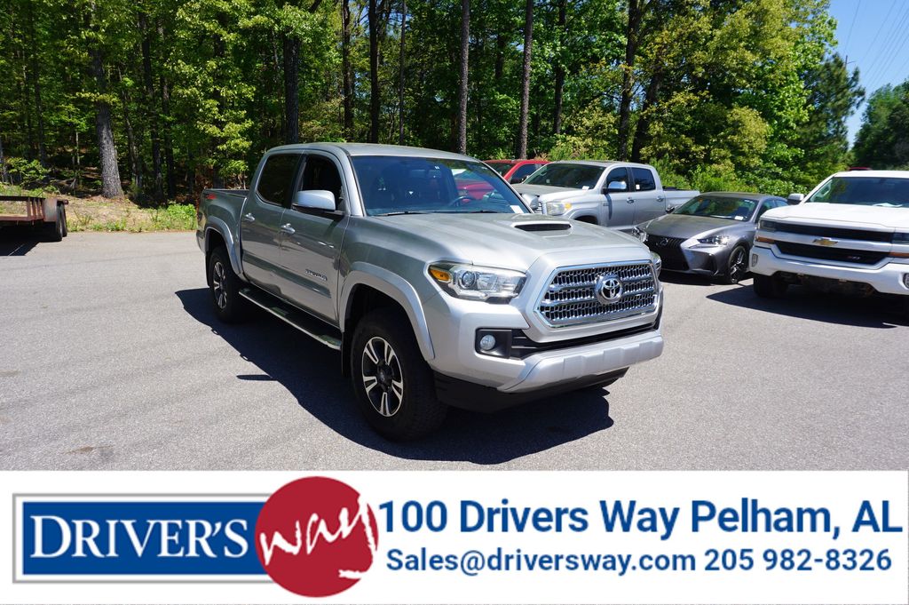 Silver Sky Metallic 2017 Toyota Tacoma TRD Sport V6 Double Cab 4WD Pickup Truck Four-Wheel Drive Manual