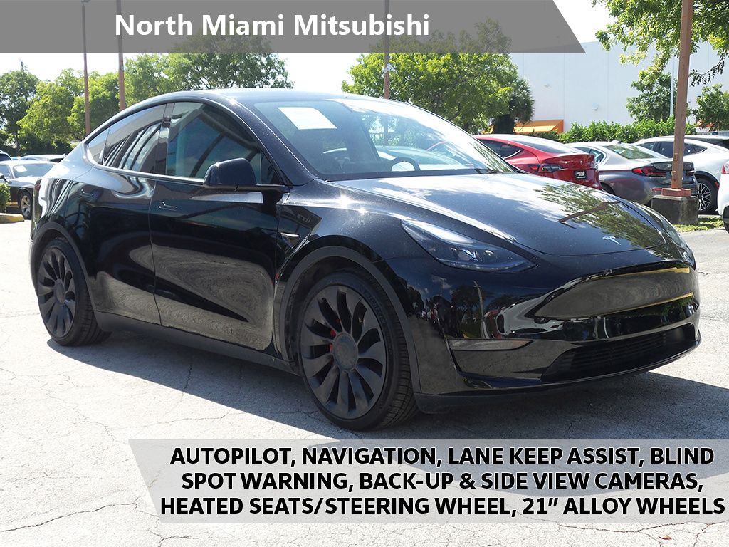 Solid Black 2022 Tesla Model Y Performance AWD SUV / Crossover All-Wheel Drive 1-Speed Automatic