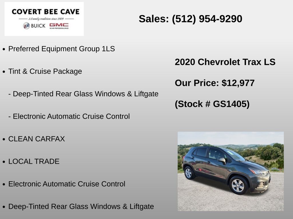 Used Car 2020 Chevrolet Trax  Ls For Sale Under $15,000 In Austin, Texas