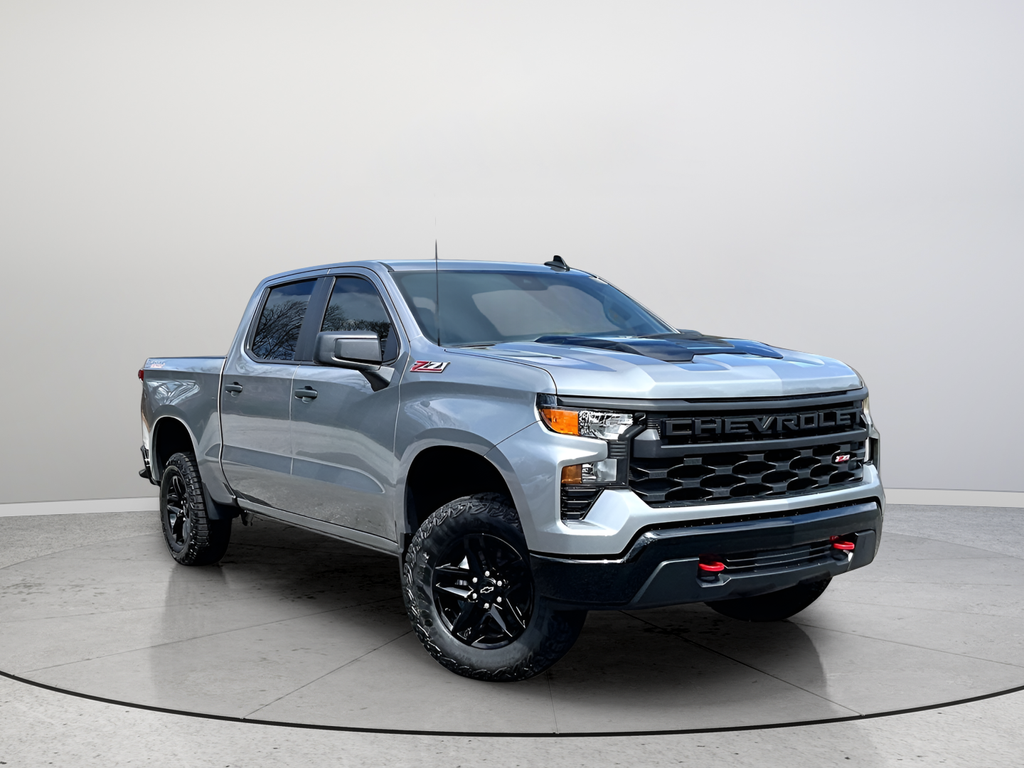 Sterling Gray Metallic 2026 Chevrolet Silverado 1500 Custom Trail Boss Crew Cab 4WD Pickup Truck Four-Wheel Drive Automatic