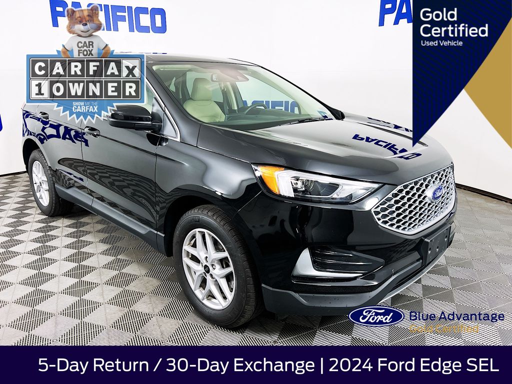 Black Metallic 2024 Ford Edge SEL AWD SUV / Crossover All-Wheel Drive 8-Speed Automatic
