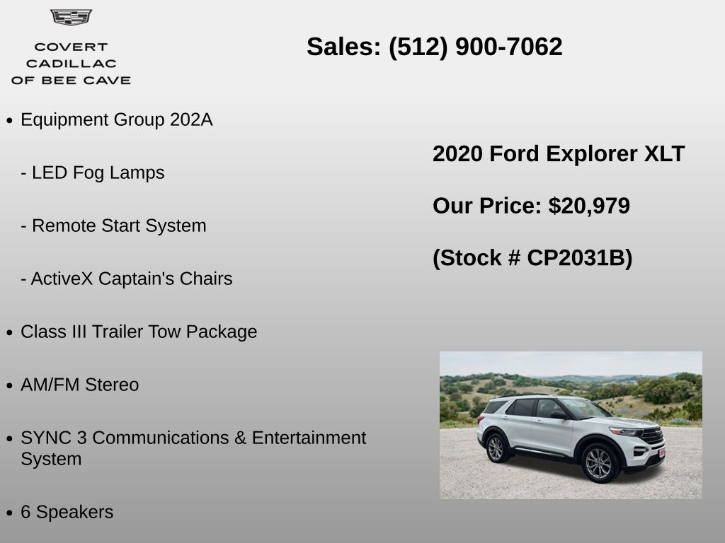 Used Car 2020 Ford Explorer  Xlt For Sale Under $25,000 In Austin, Texas