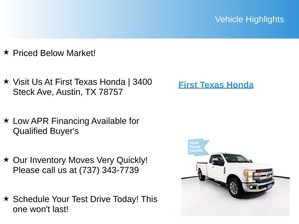 Used Car 2017 Ford F-250sd  Lariat For Sale Under $30,000 In San Antonio, Texas