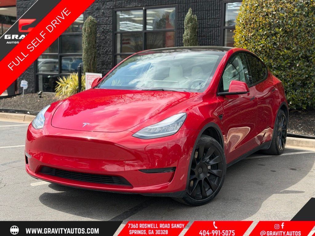 Red Multi-Coat 2021 Tesla Model Y Long Range AWD SUV / Crossover All-Wheel Drive 1-Speed Automatic