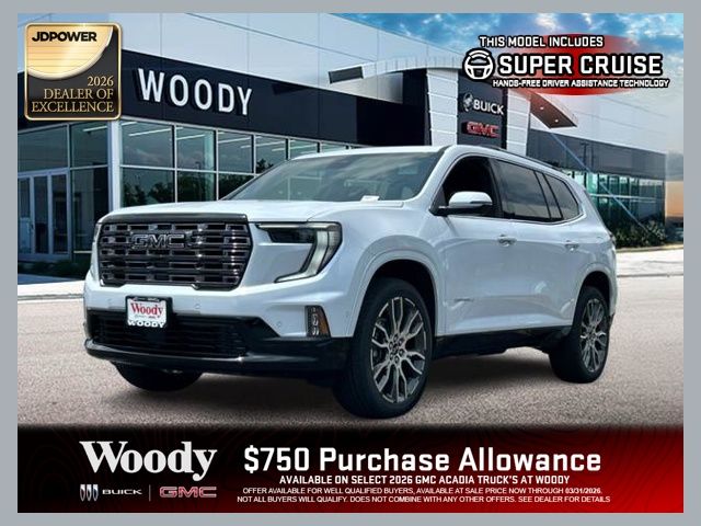 Glacier White Tricoat 2026 GMC Acadia SUV / Crossover Four-Wheel Drive 8-Speed Automatic
