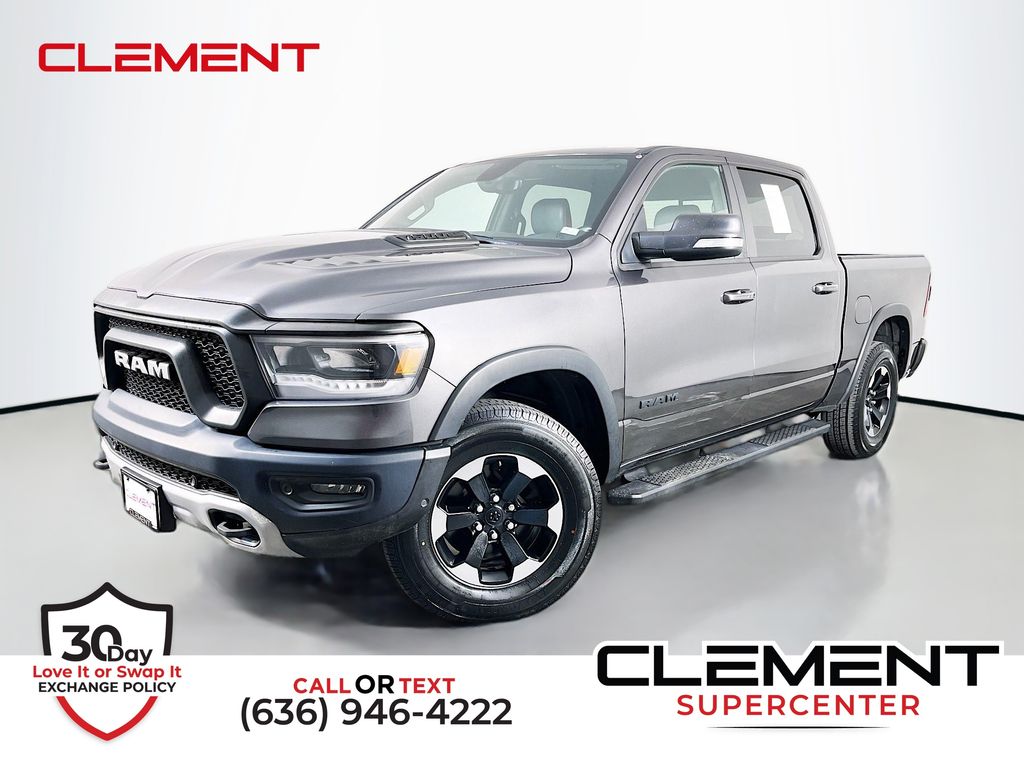 Gray (Granite Crystal Metallic Clearcoat) 2019 RAM 1500 Pickup Truck Four-Wheel Drive 8-Speed Automatic