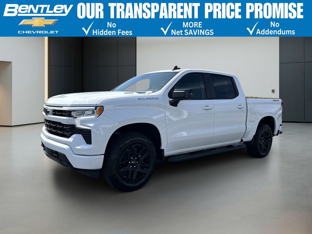 Summit White 2026 Chevrolet Silverado 1500 RST Crew Cab 4WD Pickup Truck Four-Wheel Drive 8-Speed Automatic