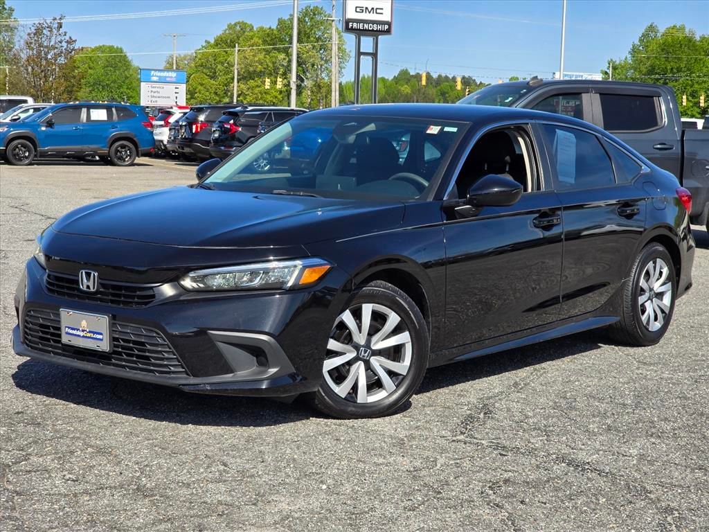 Black 2022 Honda Civic LX FWD Sedan Front-Wheel Drive Continuously Variable Transmission