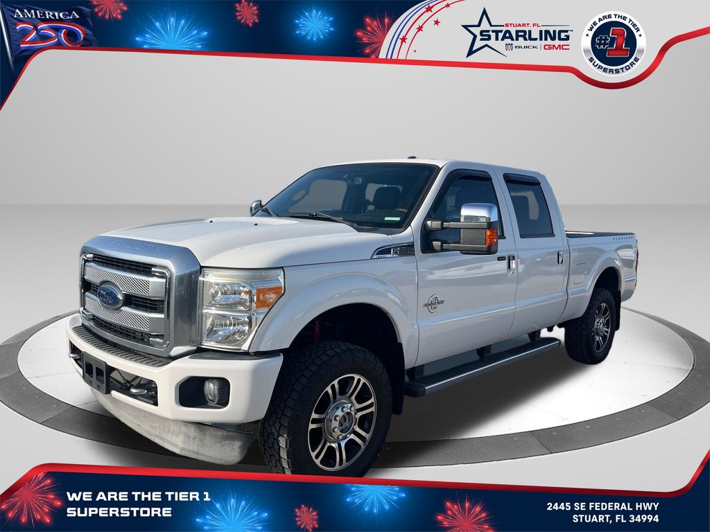 White Platinum Clearcoat Metallic 2014 Ford F-350 Super Duty Pickup Truck Four-Wheel Drive 6-Speed Automatic Overdrive