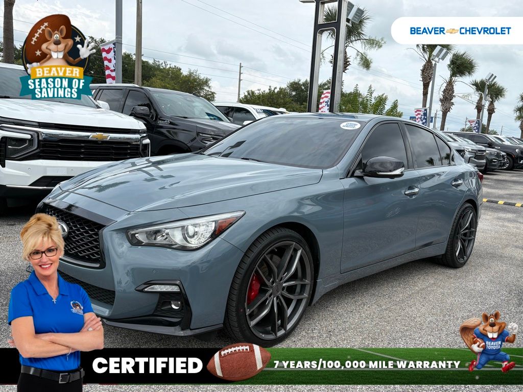 Slate Gray 2023 INFINITI Q50 Sedan All-Wheel Drive 7-Speed Automatic