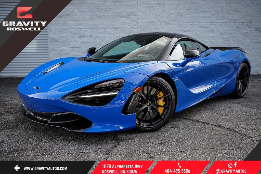 Aurora Blue 2020 McLaren 720S Coupe Rear-Wheel Drive 7-Speed Automatic