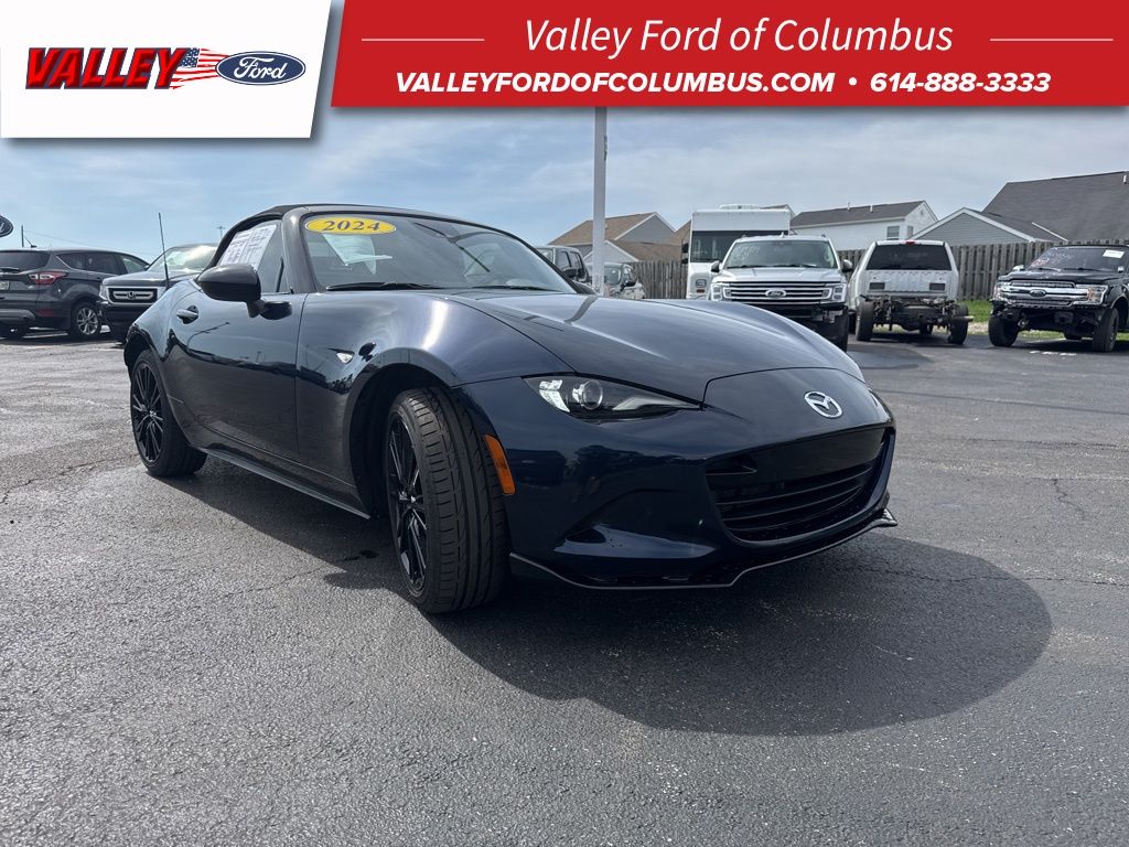 Deep Crystal Blue Mica 2024 Mazda MX-5 Miata Club RWD Convertible Rear-Wheel Drive 6-Speed Manual