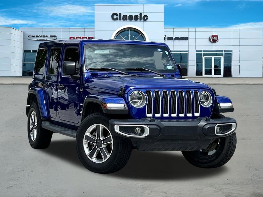 Ocean Blue Metallic Clearcoat 2019 Jeep Wrangler Unlimited Sahara 4WD SUV / Crossover Four-Wheel Drive 8-Speed Automatic