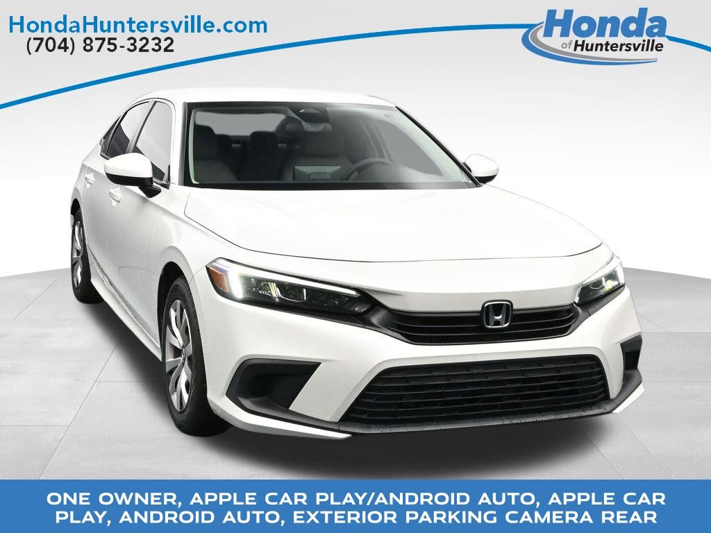 Platinum White Pearl 2023 Honda Civic LX FWD Sedan Front-Wheel Drive Continuously Variable Transmission