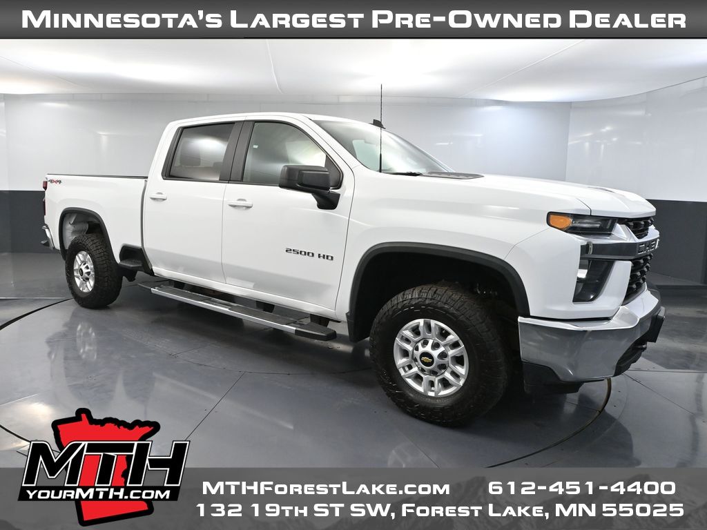 Summit White 2022 Chevrolet Silverado 2500HD LT Crew Cab 4WD Pickup Truck Four-Wheel Drive 6-Speed Automatic