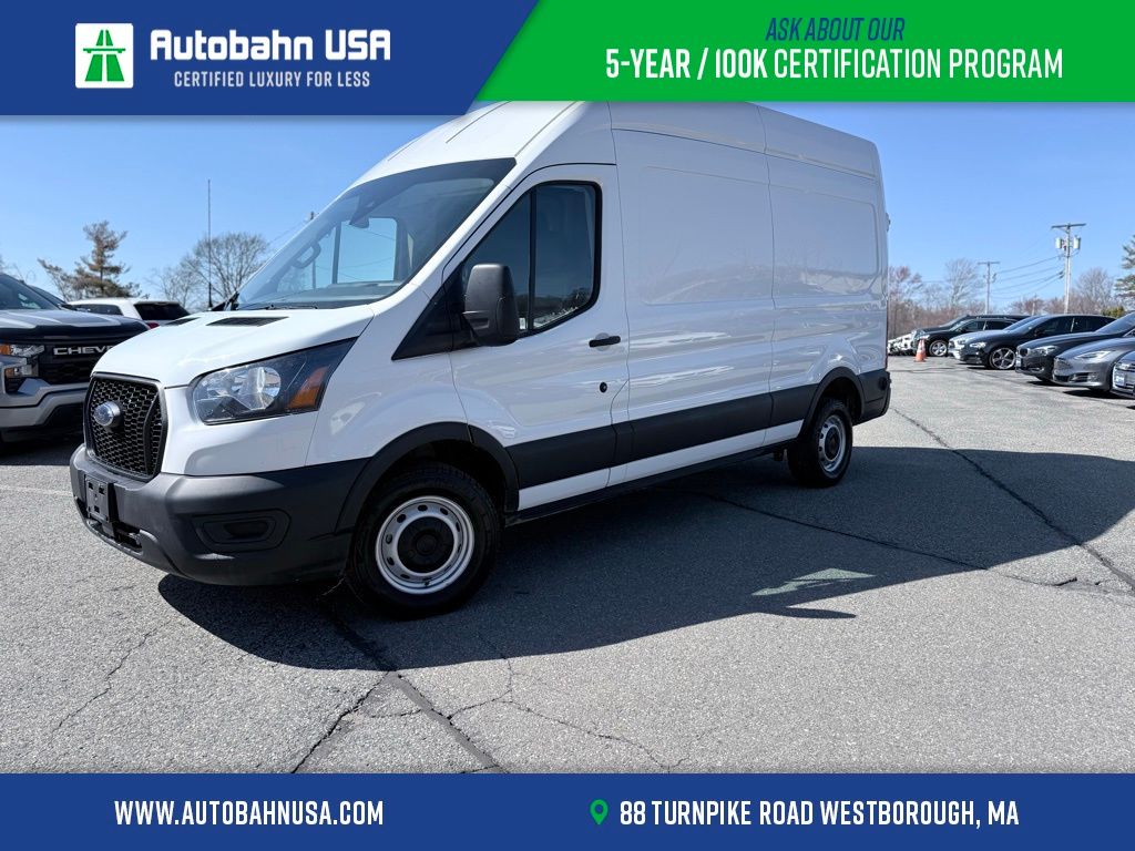 White 2024 Ford Transit Cargo 250 High Roof LB RWD Van Rear-Wheel Drive