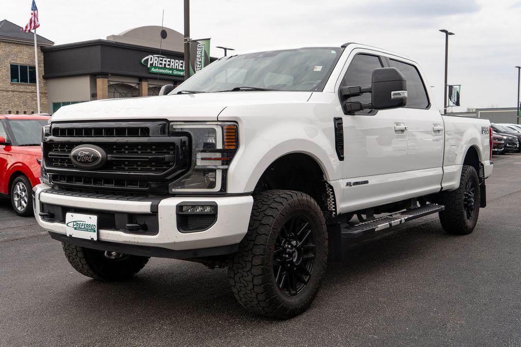 Star White Metallic Tri-Coat 2020 Ford F-250 Super Duty Lariat Crew Cab 4WD Pickup Truck Four-Wheel Drive Automatic