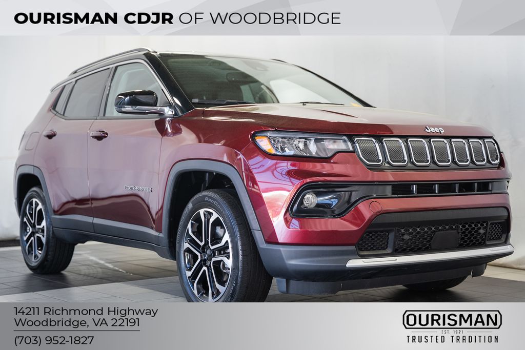 Velvet Red Pearlcoat 2022 Jeep Compass Limited 4WD SUV / Crossover Four-Wheel Drive 9-Speed Automatic