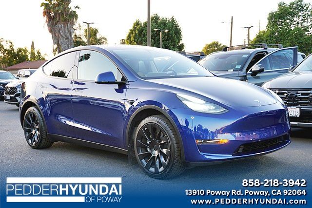 Blue 2021 Tesla Model Y SUV / Crossover All-Wheel Drive 1-Speed Automatic