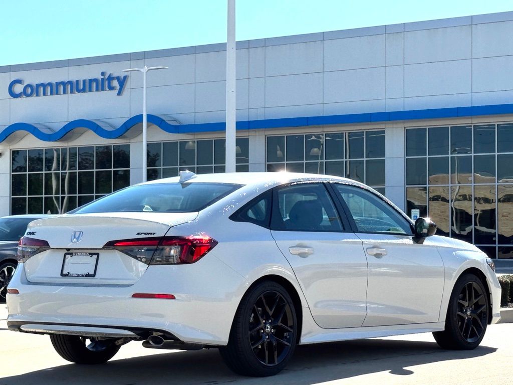 2026 Honda Civic Sport White at Classic Honda Galveston