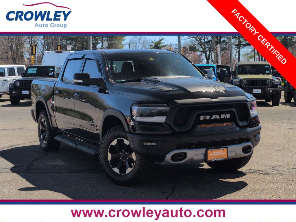 Diamond Black Crystal Pearlcoat 2021 RAM 1500 Rebel Crew Cab 4WD Pickup Truck Four-Wheel Drive 8-Speed Automatic