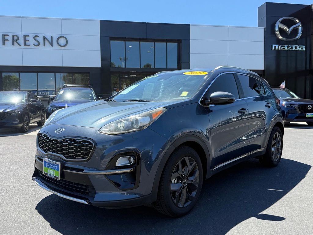 Pacific Blue 2021 Kia Sportage SUV / Crossover Front-Wheel Drive 6-Speed Automatic Overdrive