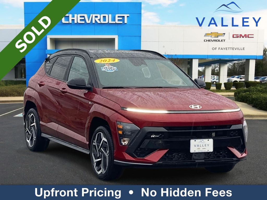 Ultimate Red Metallic w/Black Roof 2024 Hyundai Kona N Line AWD SUV / Crossover All-Wheel Drive 8-Speed Automatic