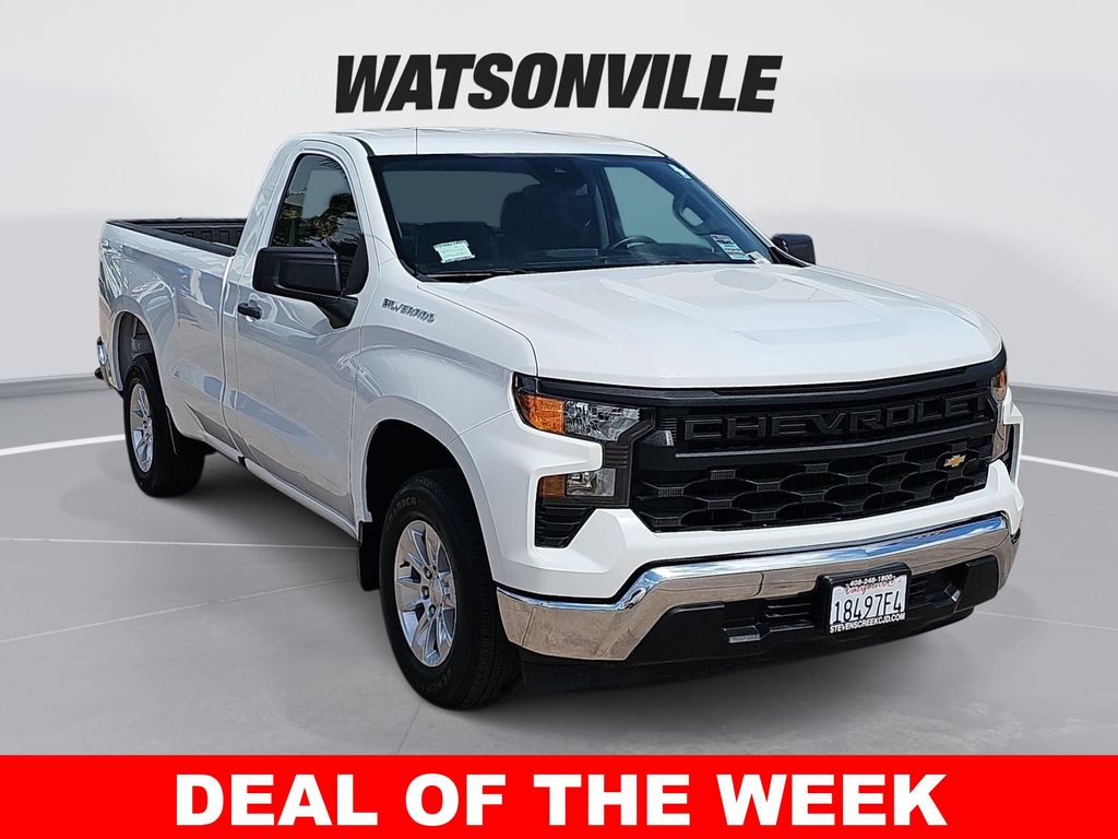 Summit White 2023 Chevrolet Silverado 1500 Work Truck Regular Cab LB RWD Pickup Truck 4X2 Automatic