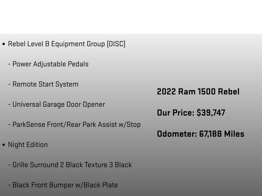 2022 Ram 1500 Rebel Black at Carlisle Cadillac Buick GMC