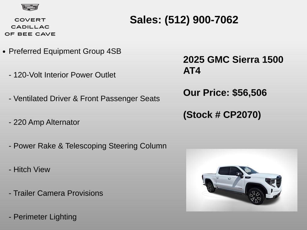 Used Car 2025 Gmc Sierra 1500  At4 For Sale Under $60,000 In Austin, Texas