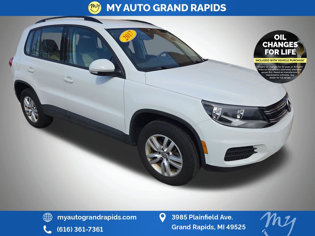 Pure White 2017 Volkswagen Tiguan S SUV / Crossover Front-Wheel Drive 6-Speed Automatic
