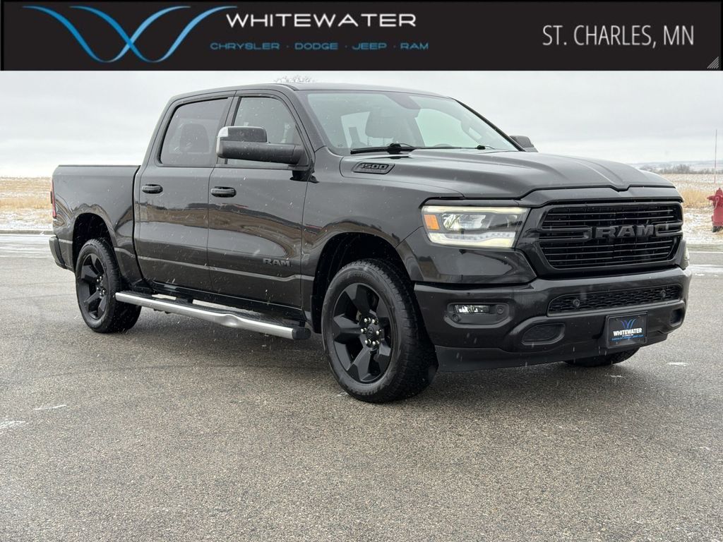 Diamond Black Crystal Pearlcoat 2019 RAM 1500 Big Horn Crew Cab 4WD Pickup Truck Four-Wheel Drive 8-Speed Automatic