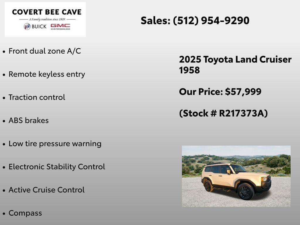 Used Car 2025 Toyota Land Cruiser  Base For Sale Under $60,000 In Austin, Texas