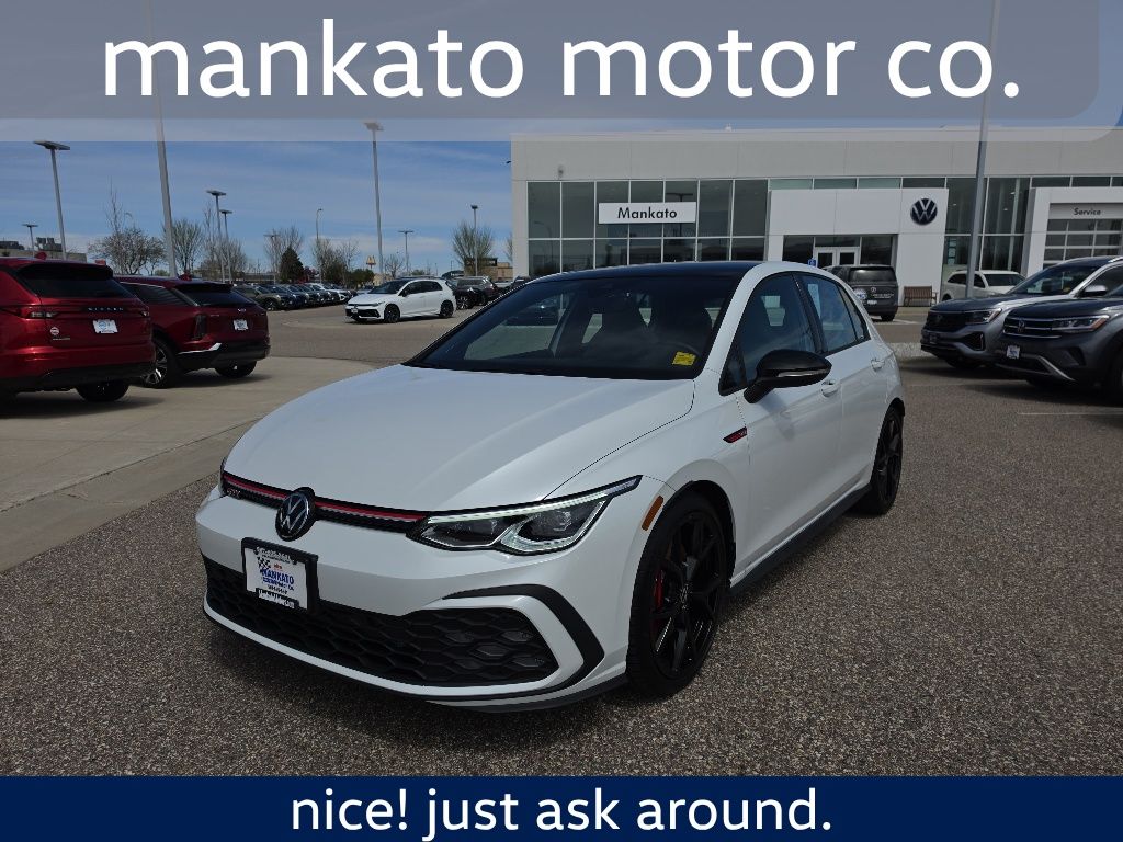 Opal White Pearl/Black Roof 2024 Volkswagen Golf GTI Hatchback Front-Wheel Drive 6-Speed Manual