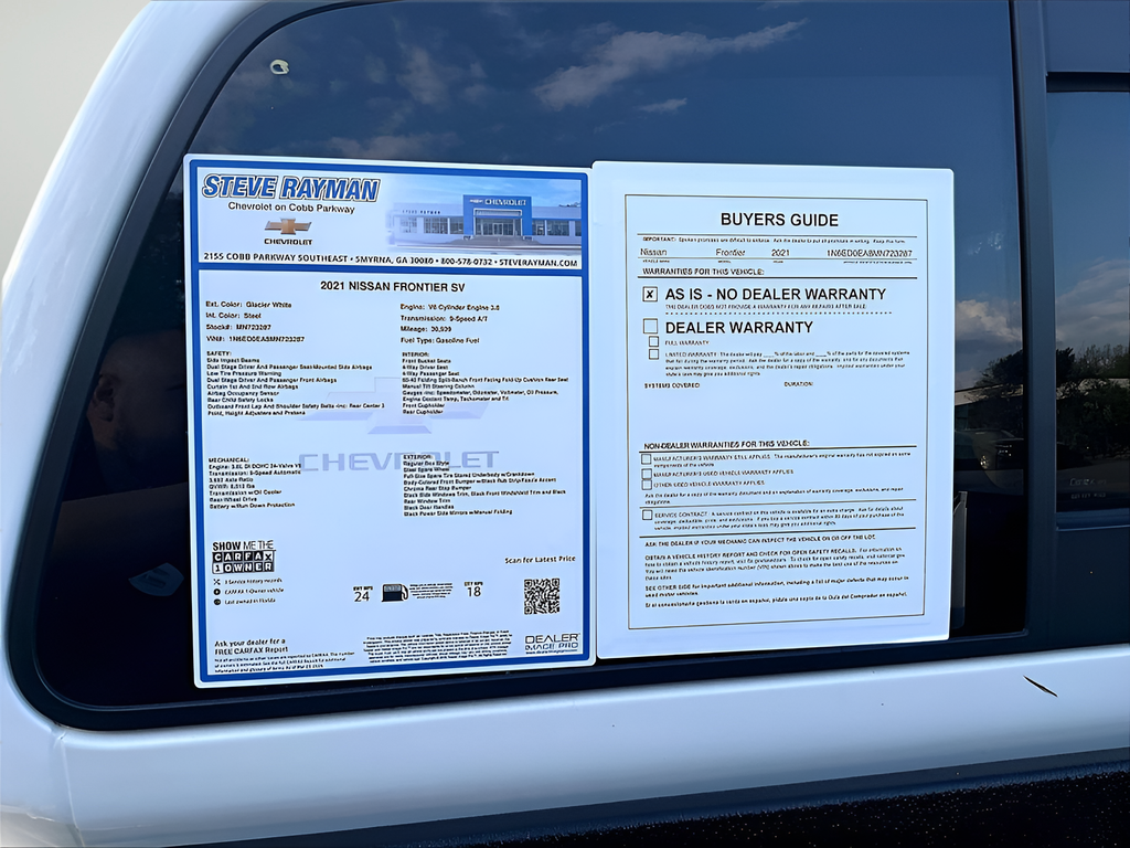 Used 2021 Nissan Frontier SV 4D Crew Cab