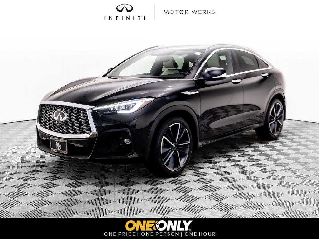 Black Obsidian 2023 INFINITI QX55 Essential AWD SUV / Crossover All-Wheel Drive Continuously Variable Transmission