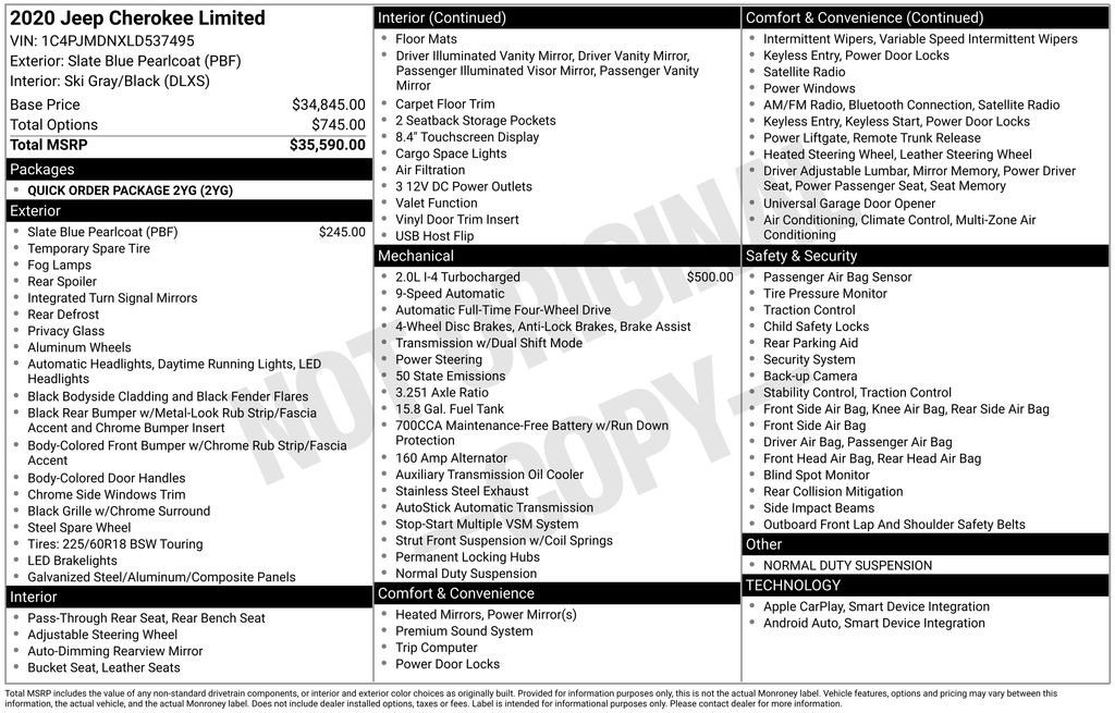 Used 2020 Blue Jeep Limited image 17