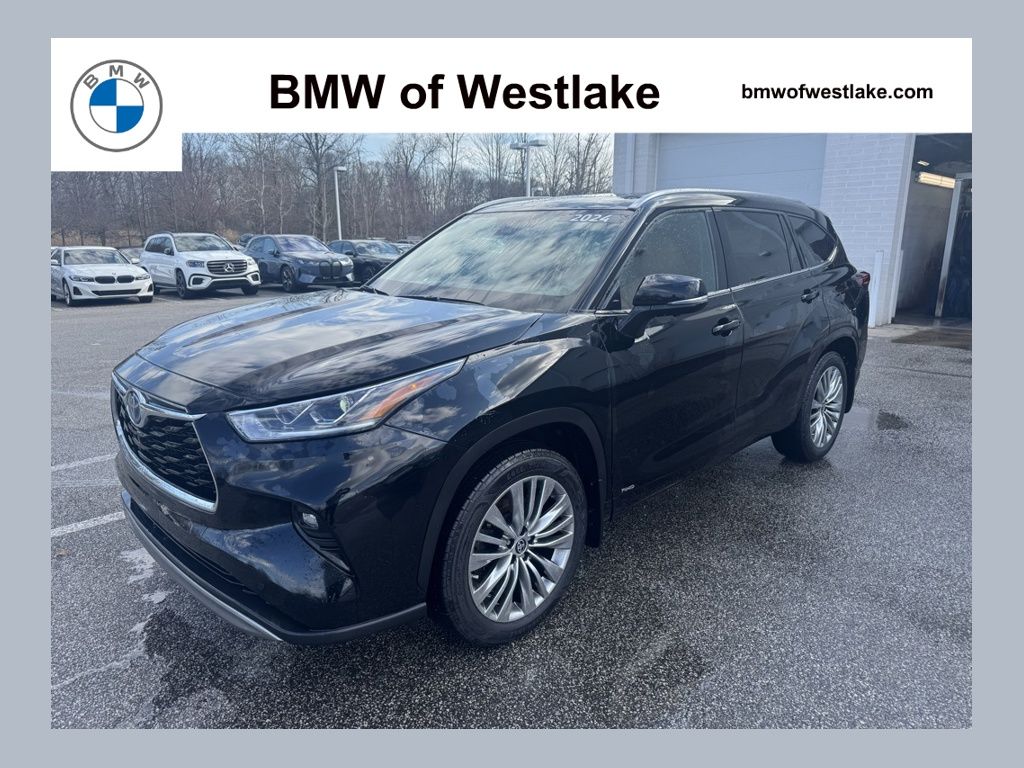 Midnight Black Metallic 2024 Toyota Highlander Hybrid Platinum AWD SUV / Crossover All-Wheel Drive Continuously Variable Transmission