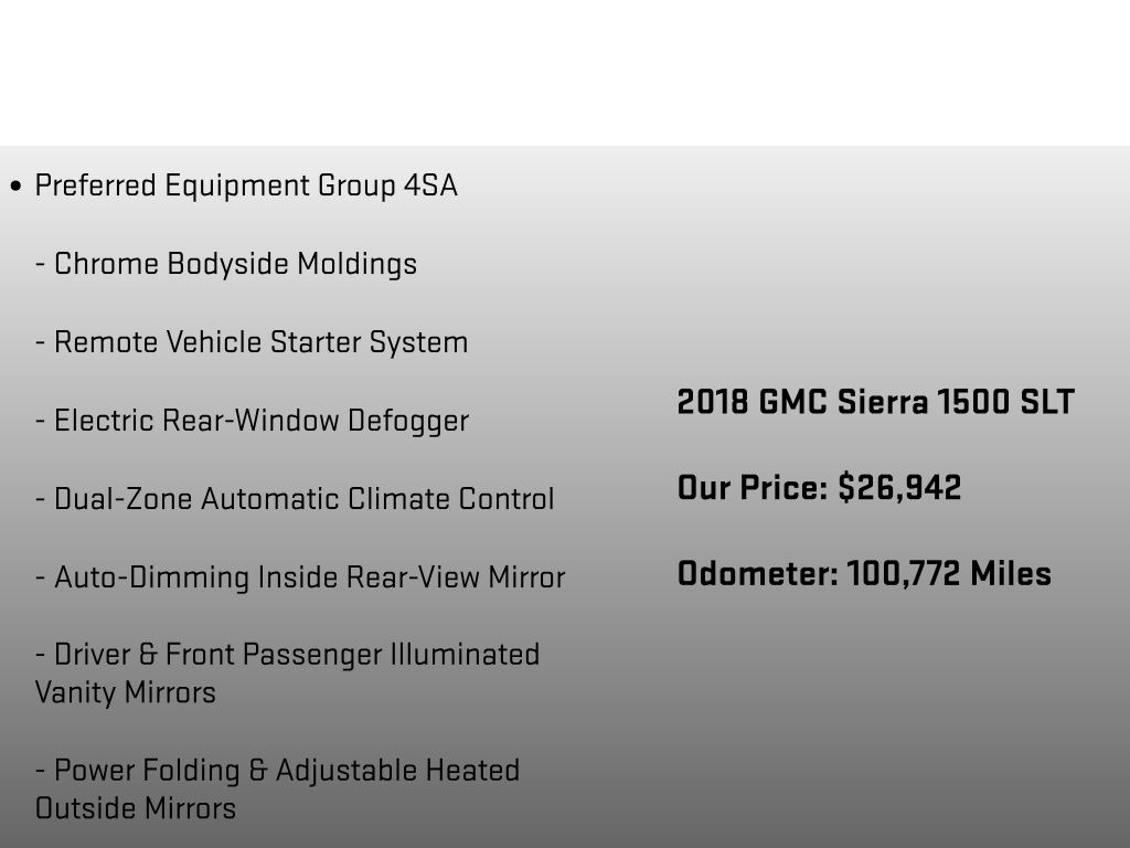 2018 GMC Sierra 1500 SLT White at Grove City Ford