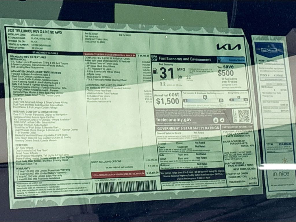 2027 Kia Telluride Hybrid X-Line SX