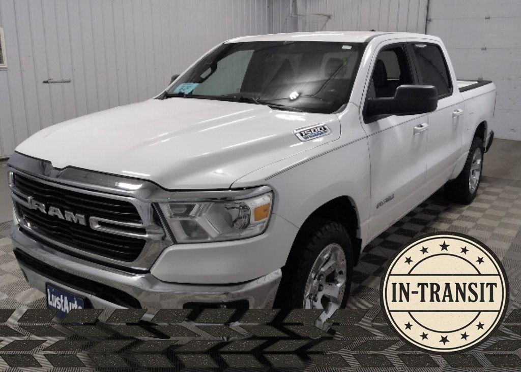 Bright White Clearcoat 2021 RAM 1500 Big Horn Crew Cab 4WD Pickup Truck Four-Wheel Drive 8-Speed Automatic