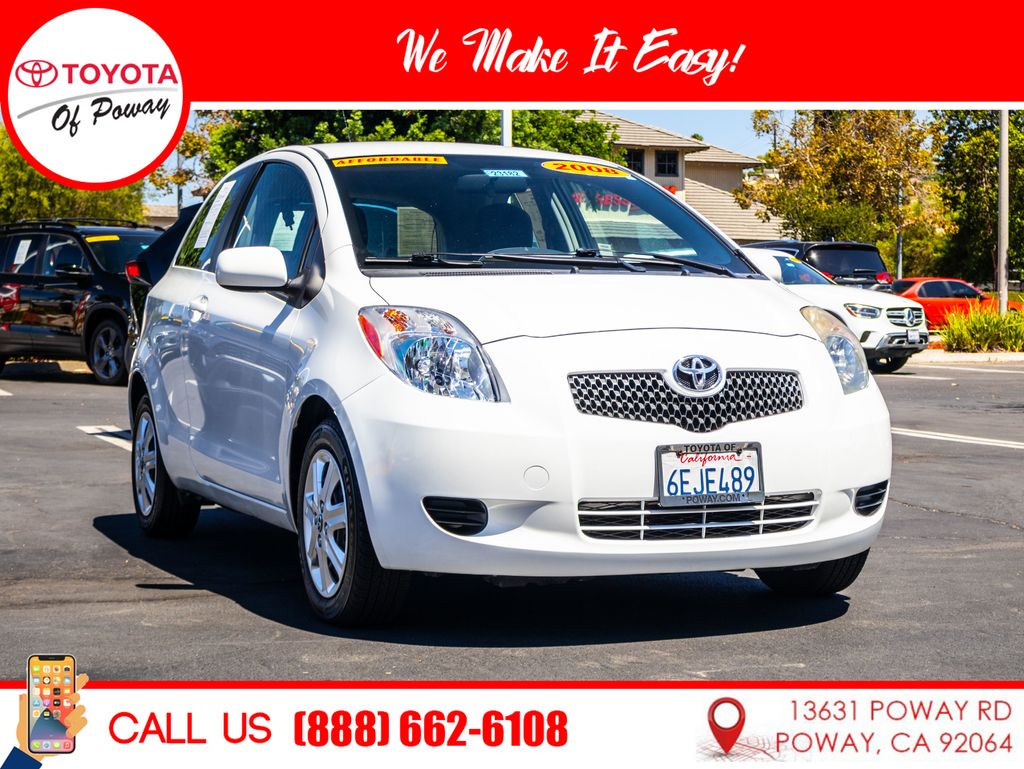 Polar White 2008 Toyota Yaris Sedan Front-Wheel Drive 4-Speed Automatic