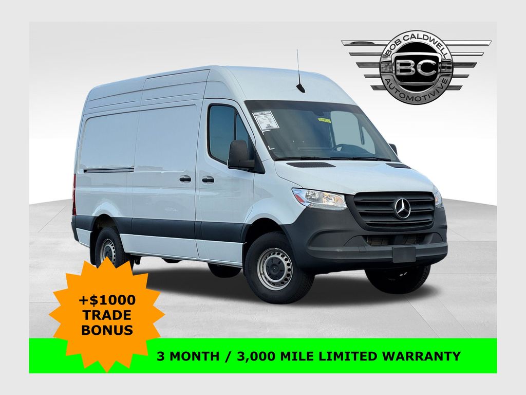 White 2024 Mercedes-Benz Sprinter Cargo 2500 144 RWD Van Rear-Wheel Drive 9-Speed Automatic
