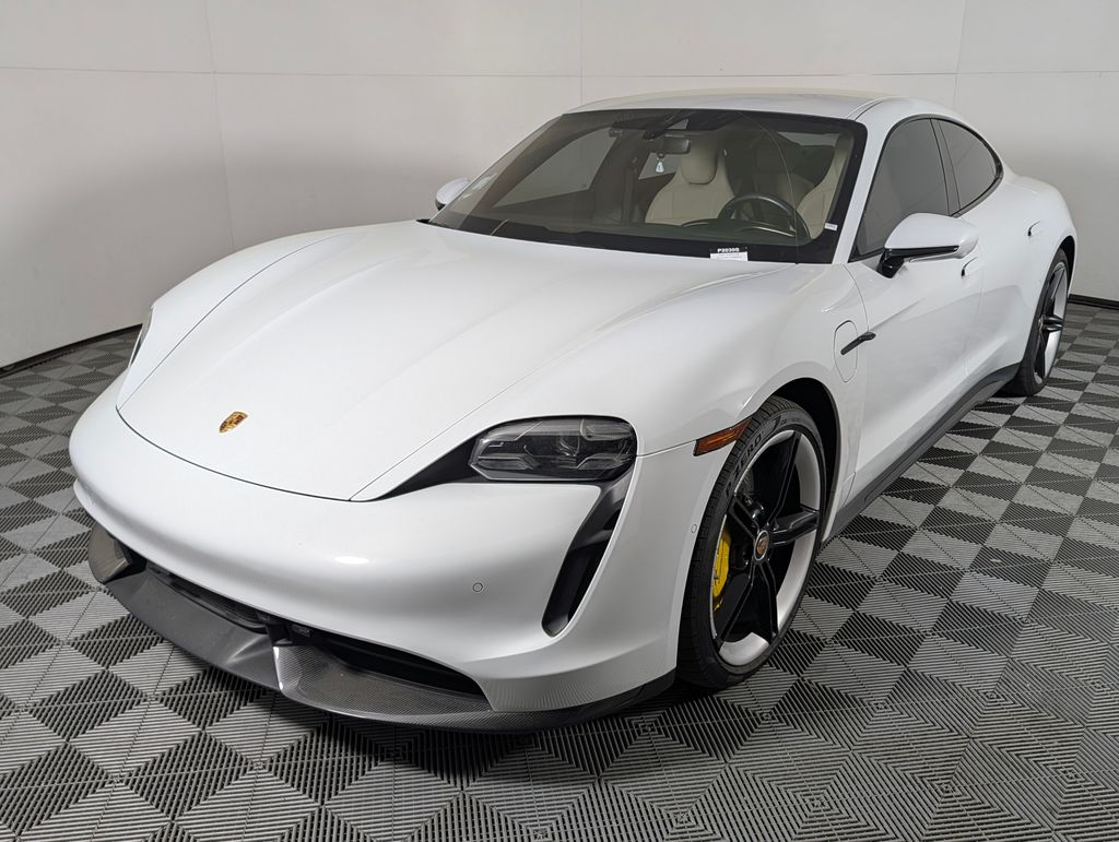 White 2020 Porsche Taycan Turbo S AWD Sedan All-Wheel Drive 2-Speed Automatic