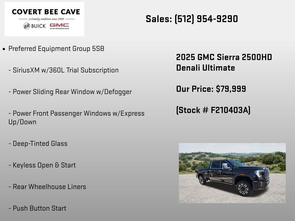 Used Car 2025 Gmc Sierra 2500hd  Denali Ultimate For Sale Under $80,000 In Austin, Texas