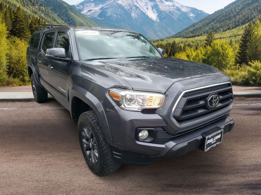 Magnetic Gray Metallic 2020 Toyota Tacoma SR5 V6 Double Cab 4WD Pickup Truck Four-Wheel Drive 6-Speed Automatic