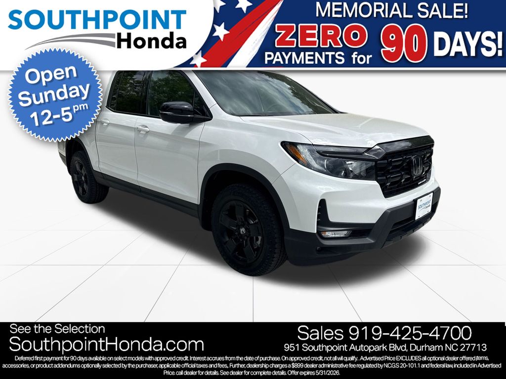 White 2026 Honda Ridgeline Black Edition AWD Pickup Truck All-Wheel Drive 9-Speed Automatic